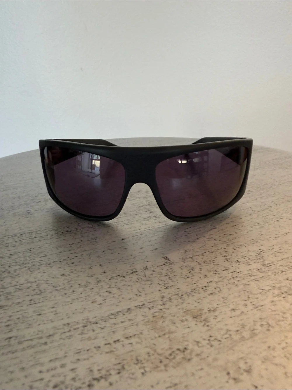 Men's handmade Black Wrap Sunglasses with Dark Smoke Lenses